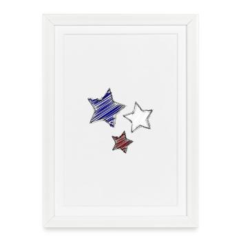 ETOILE. ETOILES. STAR. FÊTE. ANNIVERSAIRE. NOËL - Affiche encadrée (27 × 37 cm) - blanc - Devant