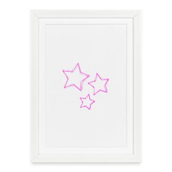 CHRISTMAS. STAR. STARS. CHRISTMAS ISLAND. NEW YEAR'S DAY - Framed poster (27 × 37 cm) - white - Front