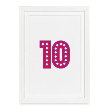 10. 10 ANS. 10e ANNIVERSAIRE. ANNIVERSAIRE 10 ANS. - Affiche encadrée (27 × 37 cm) - blanc - Devant