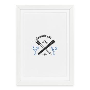 Après Ski Cocktails Motif - Affiche encadrée (27 × 37 cm) - blanc - Devant