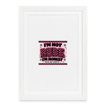 I'm not mean, I'm honest - Framed poster (27 × 37 cm) - white - Front
