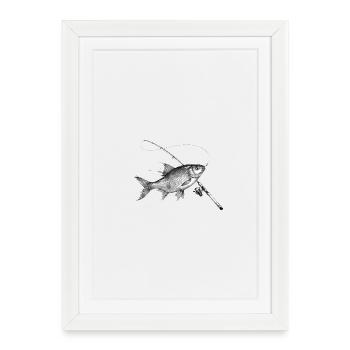 Roach Roach Fish Rod Fishing Ink - Framed poster (27 × 37 cm) - white - Front