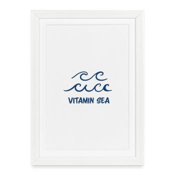 Vitamin Sea Ocean Waves Minimal Beach Design - Framed poster (27 × 37 cm) - white - Front