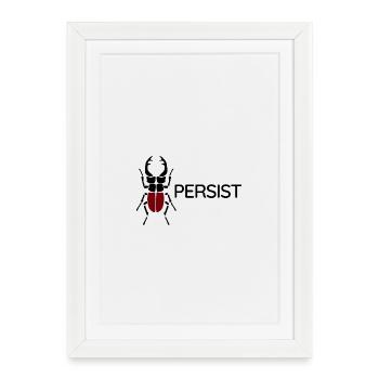 Scarabée cerf - Persiste - Affiche encadrée (27 × 37 cm) - blanc - Devant