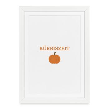 Pumpkin Time Autumn Motif - Framed poster (27 × 37 cm) - white - Front