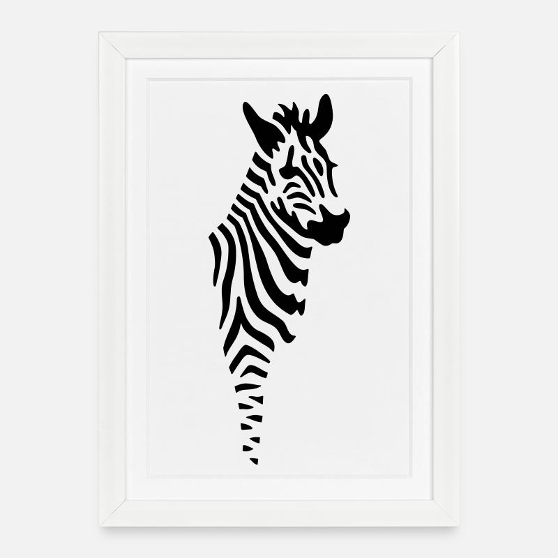 zebra - Affiche encadrée (27 × 37 cm) - blanc