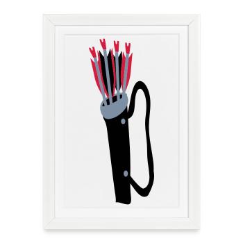 Archery quiver and arrows design by Patjila - Framed poster (27 × 37 cm) - white - Front