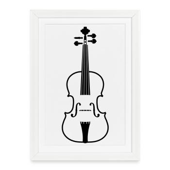 violon - Affiche encadrée (27 × 37 cm) - blanc - Devant