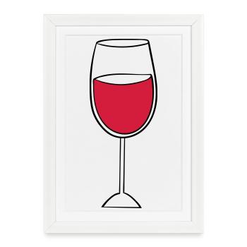 verre à vin - Affiche encadrée (27 × 37 cm) - blanc - Devant