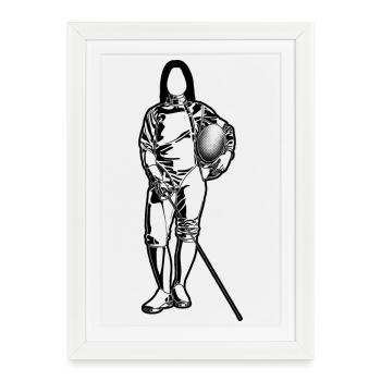 Escrimeur - Affiche encadrée (27 × 37 cm) - blanc - Devant
