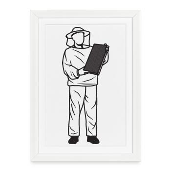 Beekeeper - Framed poster (27 × 37 cm) - white - Front