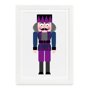 Nutcracker Diamond Rhombs Pattern Christmas Xmas - Framed poster (27 × 37 cm) - white - Front