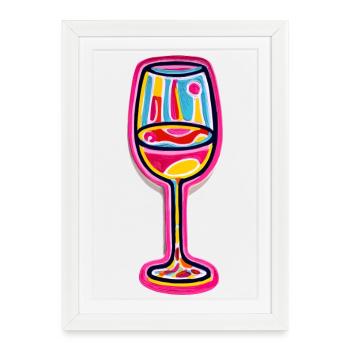 Sektglas Bunt Sekt Wein - Affiche encadrée (27 × 37 cm) - blanc - Devant