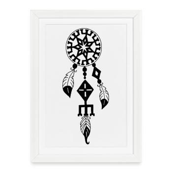 Attrape-rêve noir - Affiche encadrée (27 × 37 cm) - blanc - Devant