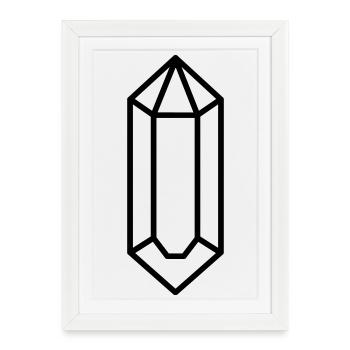 cristal de quartz - Affiche encadrée (27 × 37 cm) - blanc - Devant