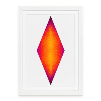 Diamant Néon, Noyau Thermique, Flamme Prisme, Feu Intérieur - Affiche encadrée (27 × 37 cm) - blanc - Devant