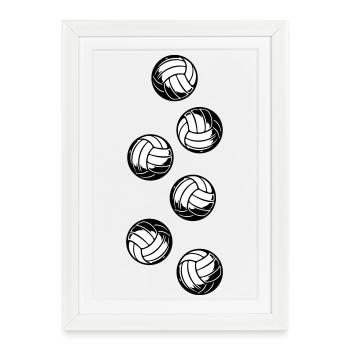 Volley-ball - Affiche encadrée (27 × 37 cm) - blanc - Devant