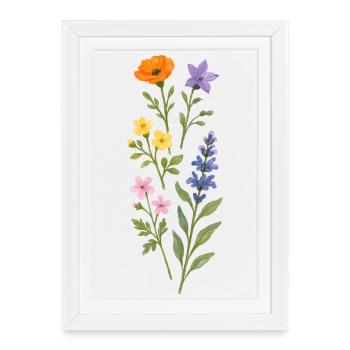 Watercolor Wildflower Bouquet - Framed poster (27 × 37 cm) - white - Front