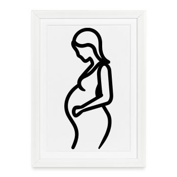 pregnant woman - Framed poster (27 × 37 cm) - white - Front