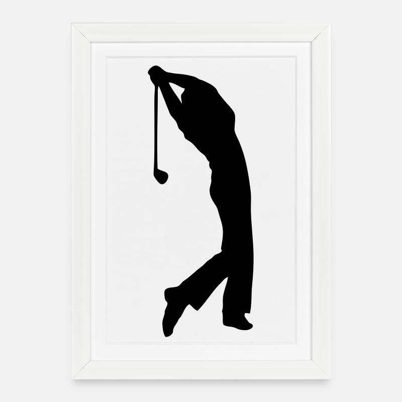 Golfer - Gerahmtes Poster (27 × 37 cm) - Weiß