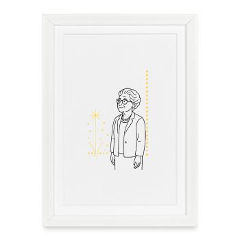 Mamie dans le feu d’artifice - Affiche encadrée (27 × 37 cm) - blanc - Devant