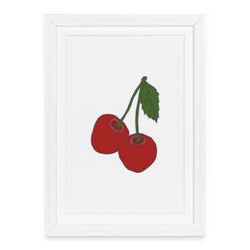 Cerises - Affiche encadrée (27 × 37 cm) - blanc - Devant