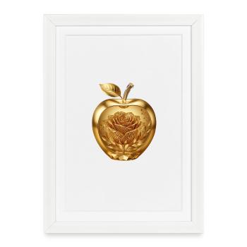 Sweat-shirt « Golden Apple » - Art élégant et exclusif - Affiche encadrée (27 × 37 cm) - blanc - Devant