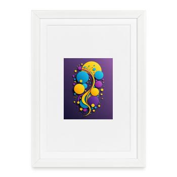 Paint balls and swirls - Framed poster (27 × 37 cm) - white - Front