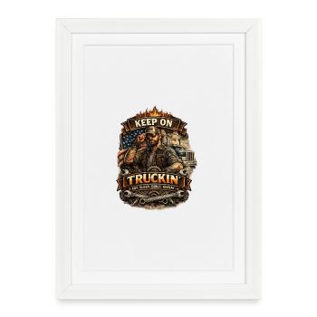 Continuez Truckin : le transport routier au point - Affiche encadrée (27 × 37 cm) - blanc - Devant