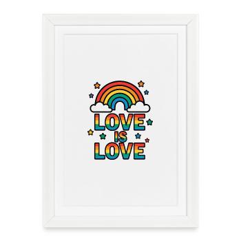 Colorful rainbow with love message - Framed poster (27 × 37 cm) - white - Front