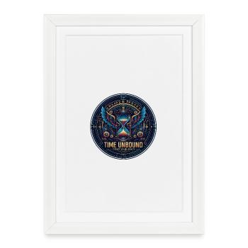 Temps Libéré – Sablier Steampunk avec Ailes - Affiche encadrée (27 × 37 cm) - blanc - Devant