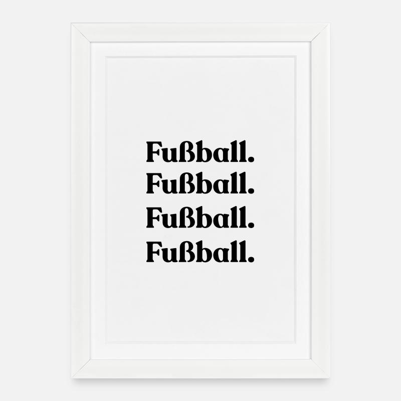 Fußball - Gerahmtes Poster (27 × 37 cm) - Weiß