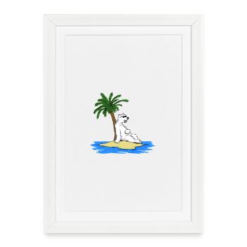 Hot Polar Bear - Framed poster (27 × 37 cm) - white - Front