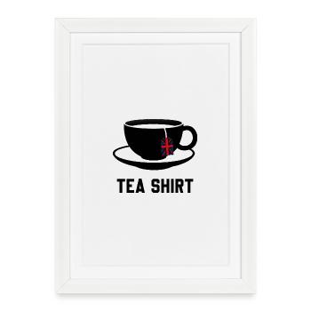 Tea Shirt – Calm Teacup Pun - Framed poster (27 × 37 cm) - white - Front