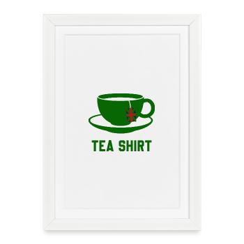 Tea Shirt – Calm Teacup Pun - Framed poster (27 × 37 cm) - white - Front