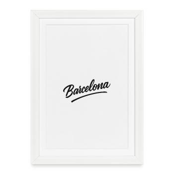Barcelona Script with Arc Line - Framed poster (27 × 37 cm) - white - Front