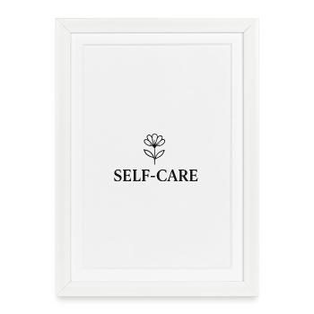Self-Care Flower Line - Framed poster (27 × 37 cm) - white - Front
