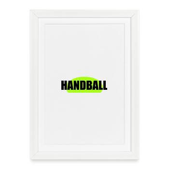 Impression néon vert néon de handball - Affiche encadrée (27 × 37 cm) - blanc - Devant