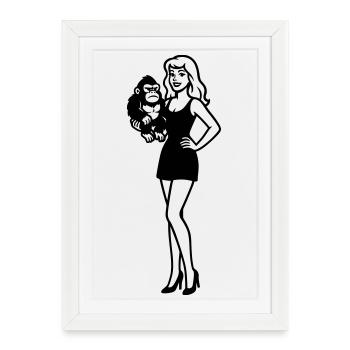 Kong Queen Girl Power - Affiche encadrée (27 × 37 cm) - blanc - Devant