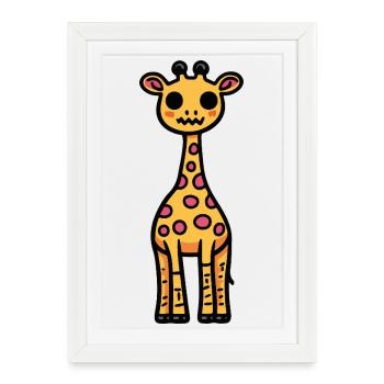 Girafe Halloween Zombie - Affiche encadrée (27 × 37 cm) - blanc - Devant