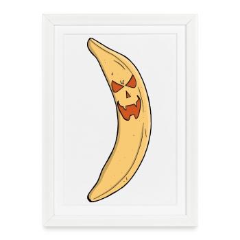 Citrouille Jack-o-Lantern - Affiche encadrée (27 × 37 cm) - blanc - Devant