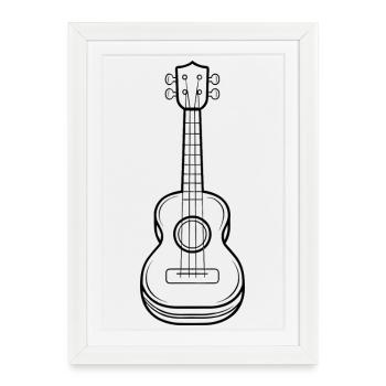 Ukulele Sketch - Framed poster (27 × 37 cm) - white - Front