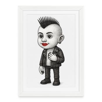 Punk Child - Gerahmtes Poster (27 × 37 cm) - Weiß - Vorne