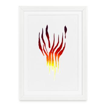 Flammes Tribales - Affiche encadrée (27 × 37 cm) - blanc - Devant