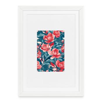 Wunderschöne Blumen - Gerahmtes Poster (27 × 37 cm) - Weiß - Vorne