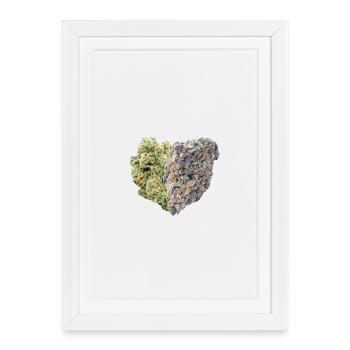 Weed Bud Cannabis Heart Love 420 - Framed poster (27 × 37 cm) - white - Front