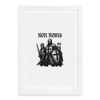 Templars after battle – NON NOBIS - Framed poster (27 × 37 cm) - white - Front
