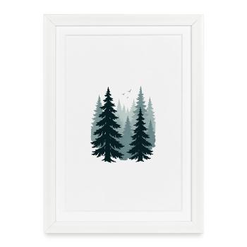 Misty Pines - Framed poster (27 × 37 cm) - white - Front