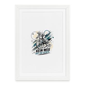 Kein Weg Ist Zu Steil - Gerahmtes Poster (27 × 37 cm) - Weiß - Vorne