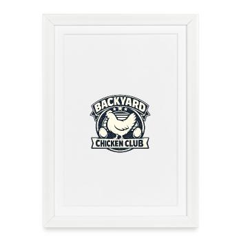 Club de poulets dans le jardin - Affiche encadrée (27 × 37 cm) - blanc - Devant